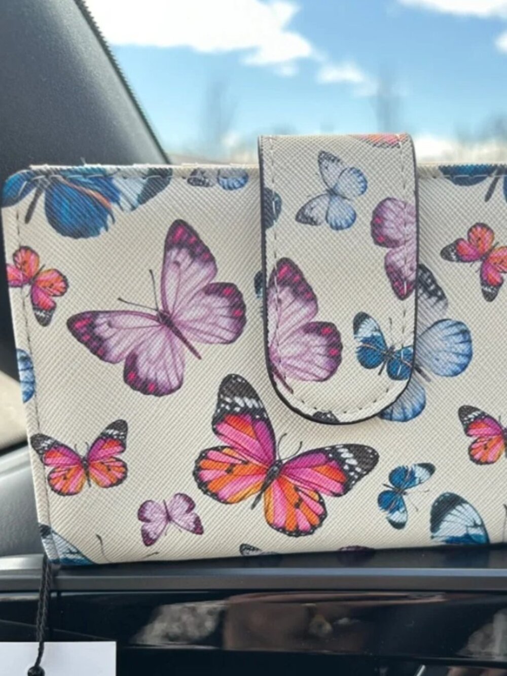 Butterfly Print RFID-Blocking Women's Wallet NWT